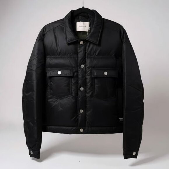 Hudson Jeans Mens Quilted Puffer Trucker Jacket - Picture 2 of 5